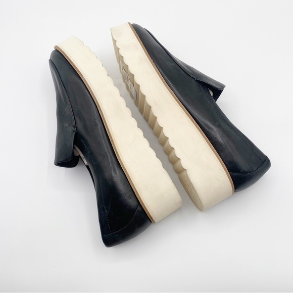 Vince Zeta Platform Shoes Leather Platform Loafers Shoes Black 10M - Picture 4 of 10